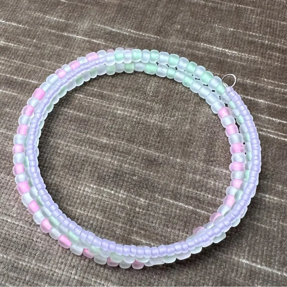 Glow in dark bracelet handmade memory wire one size fits most